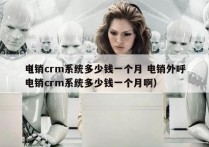 电销crm系统多少钱一个月 电销外呼
（电销crm系统多少钱一个月啊）