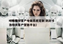 呼和浩特客户电销系统定制 防封卡
（呼和浩特大客户营销平台）